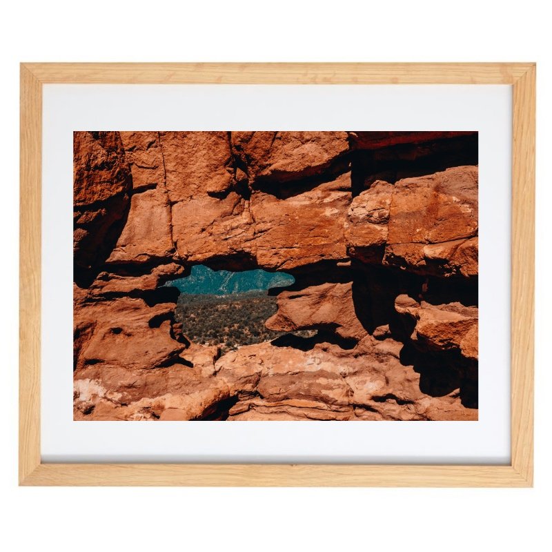 Orange rock photography in a natural frame
