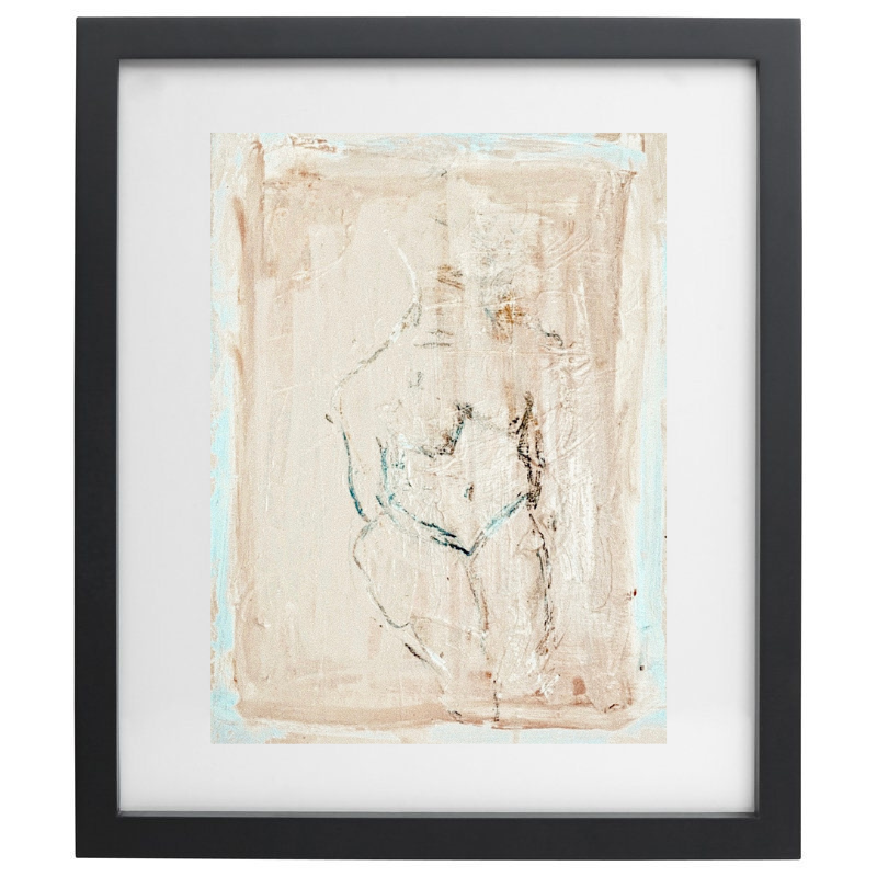 Abstract female form in natural colours with a black frame