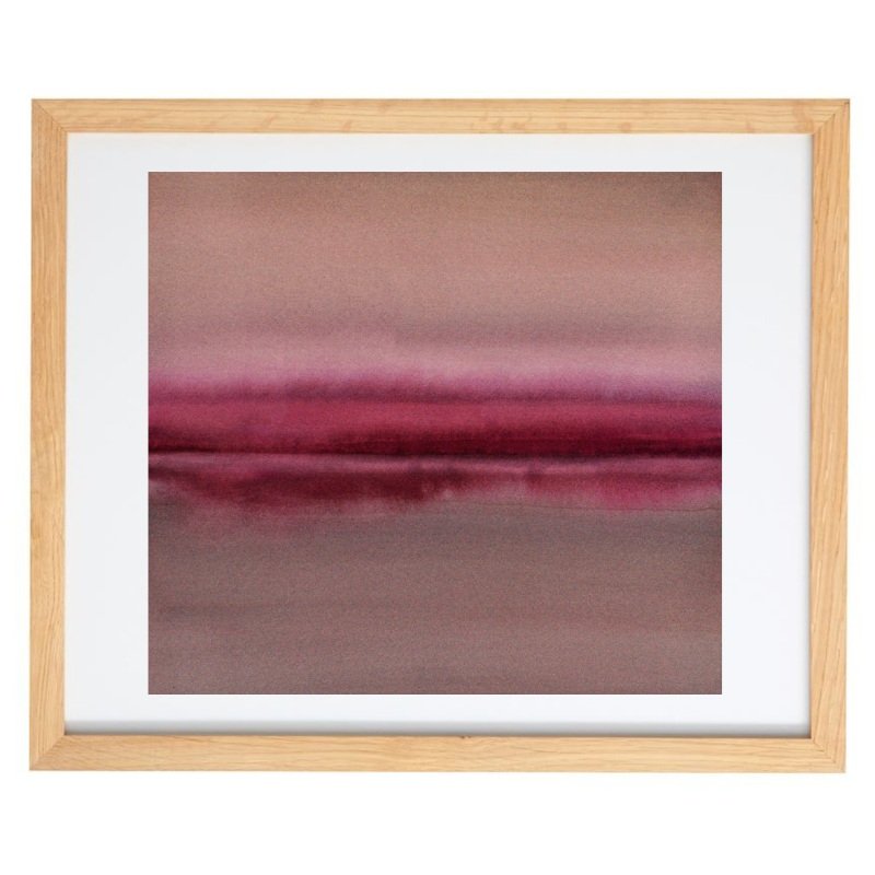 Abstract pink gradient artwork with natural frame