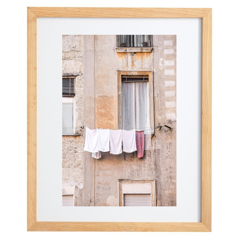 Laundry drying in Naples photography in a natural frame