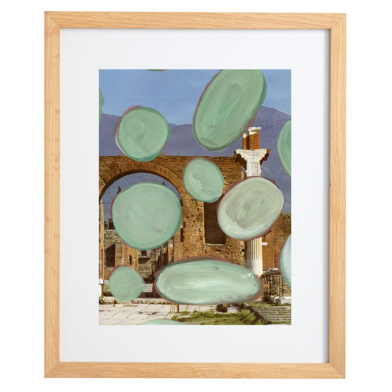 Italy photography with turquoise painted dots in a natural frame