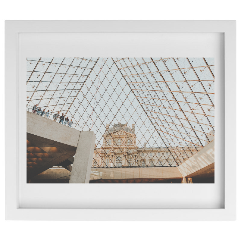 Louvre photography in a white frame