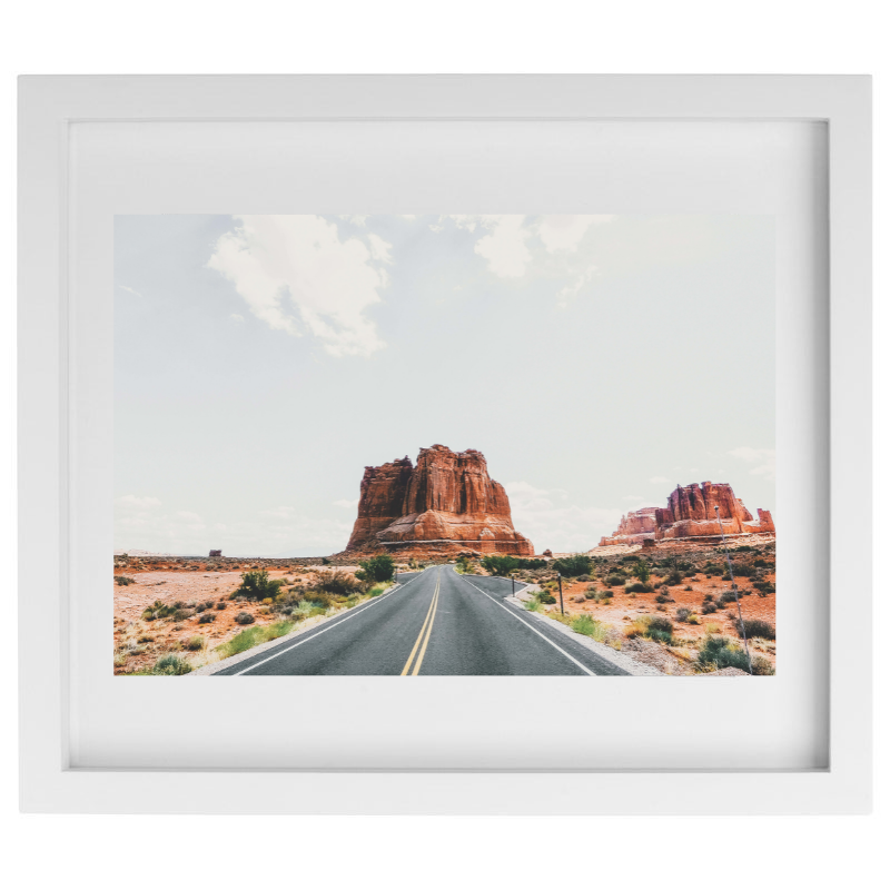 Red rocks in Utah photography in a white frame