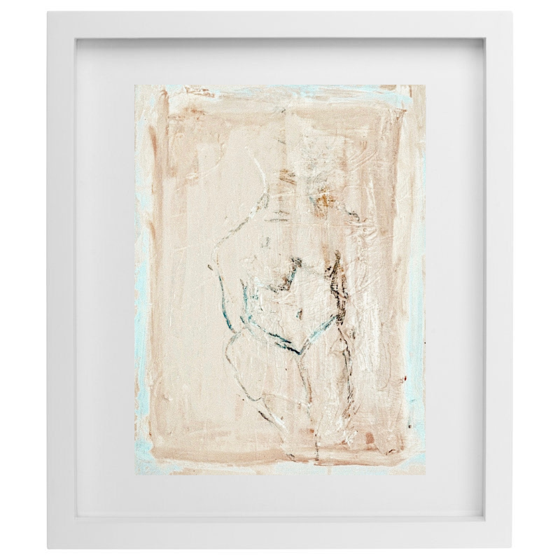 Abstract female form in natural colours with a white frame