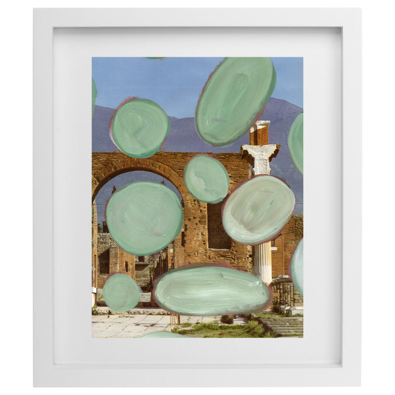 Italy photography with turquoise painted dots in a white frame
