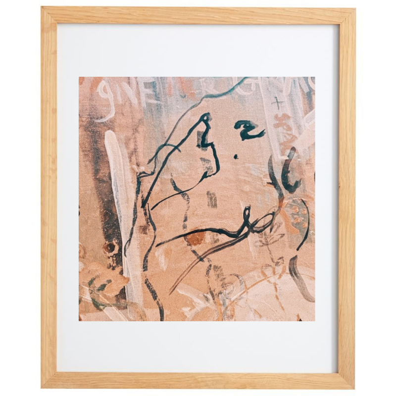 Abstract female form with a natural colour palette in a natural frame