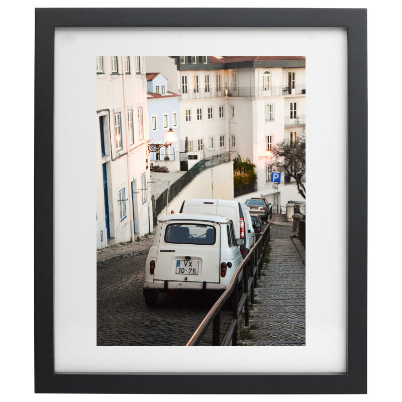 Car in Lisbon photography in a black frame