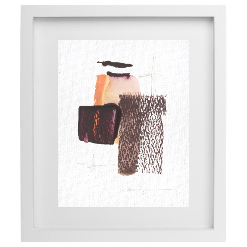 Minimalist warm textured artwork in a white frame