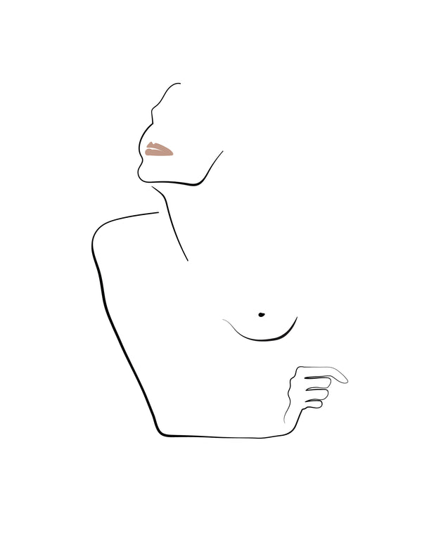 Minimalist female figure line artwork