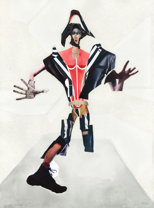 Human form collage artwork