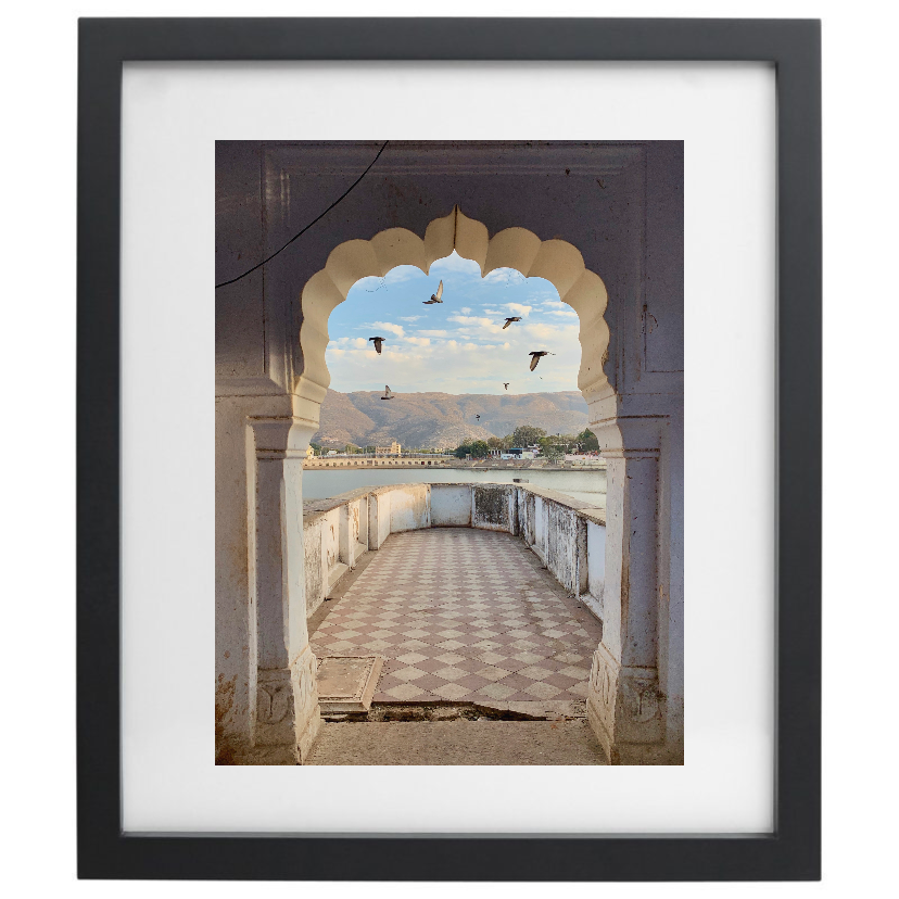 Rajasthani Arches travel photography in a black frame