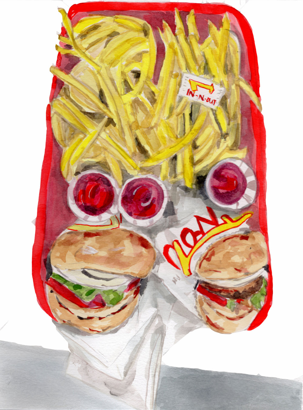 Watercolour In-N-Out artwork