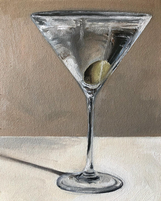 Realistic martini artwork in neutral colours