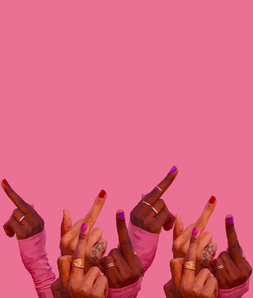 Pink middle finger artwork