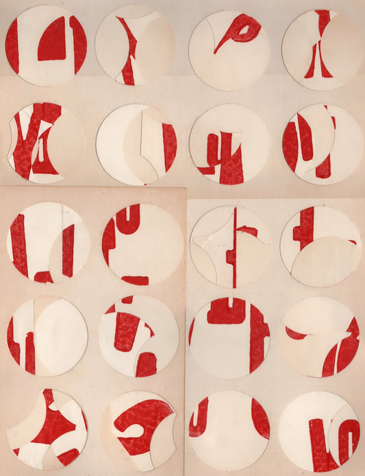 Abstract red and beige artwork