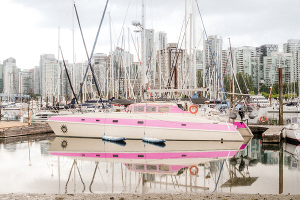Pink houseboat photography