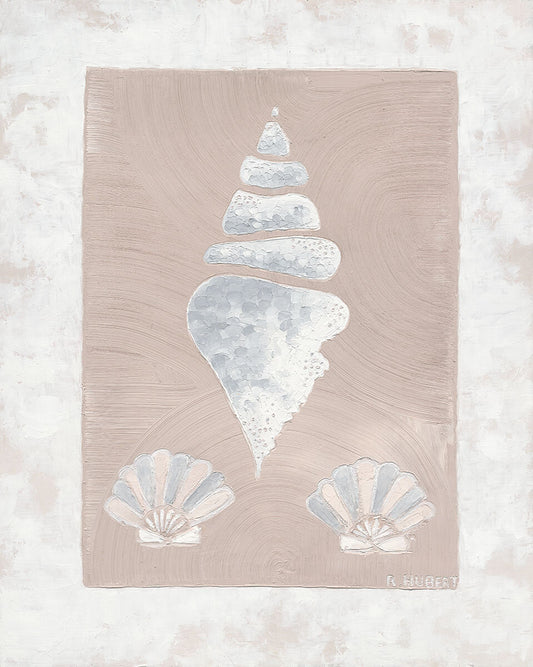 Neutral coloured seashell artwork